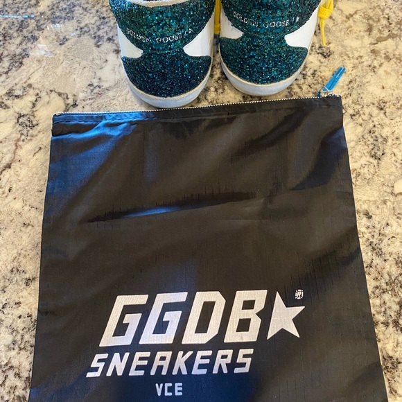 GOLDEN GOOSE SUPERSTAR DISTRESSED GLITTERED LEATHER SNEAKERS!!! SIZE 41 10/10.5 - Picture 14 of 16